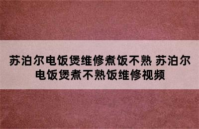 苏泊尔电饭煲维修煮饭不熟 苏泊尔电饭煲煮不熟饭维修视频